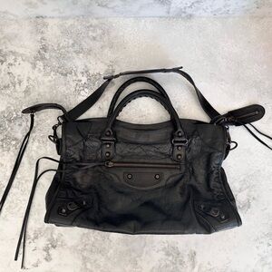 Balenciaga The City 2 way handbag - motorcycle lambskin leather bag